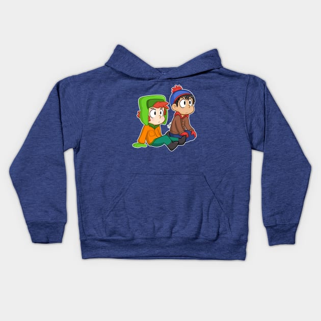 South Park Besties - Kyle and Stan Kids Hoodie by geekmythology